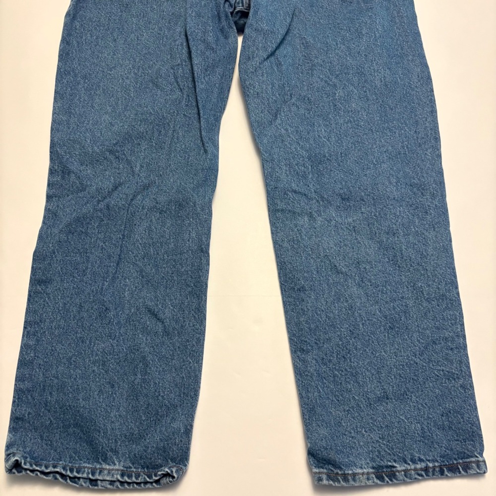 Diamond Gusset Straight Leg Jeans Mens 37x32 Blue Made in USA Rugged Denim - Picture 2 of 10